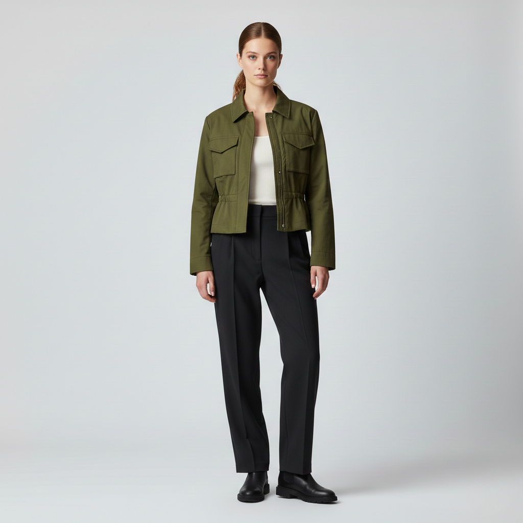 Women's Utility-Inspired Cropped Field Jacket