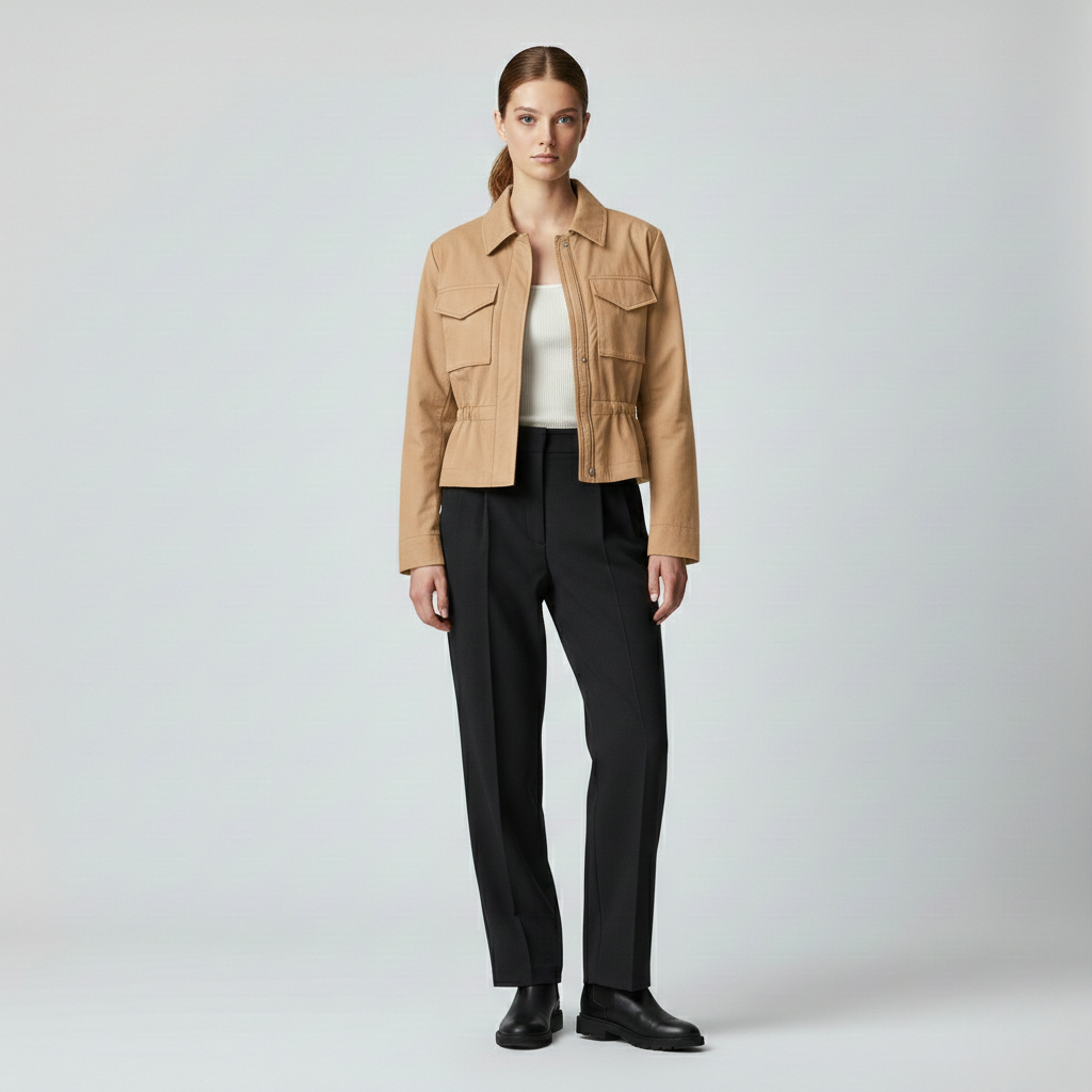 Women's Utility-Inspired Cropped Field Jacket