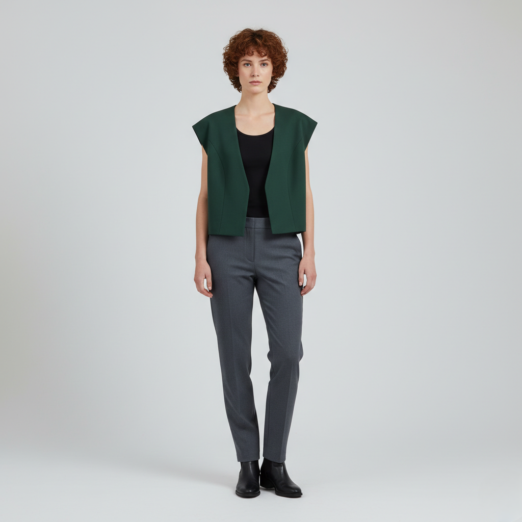 Women's Structured Cap-Sleeve Cropped Vest