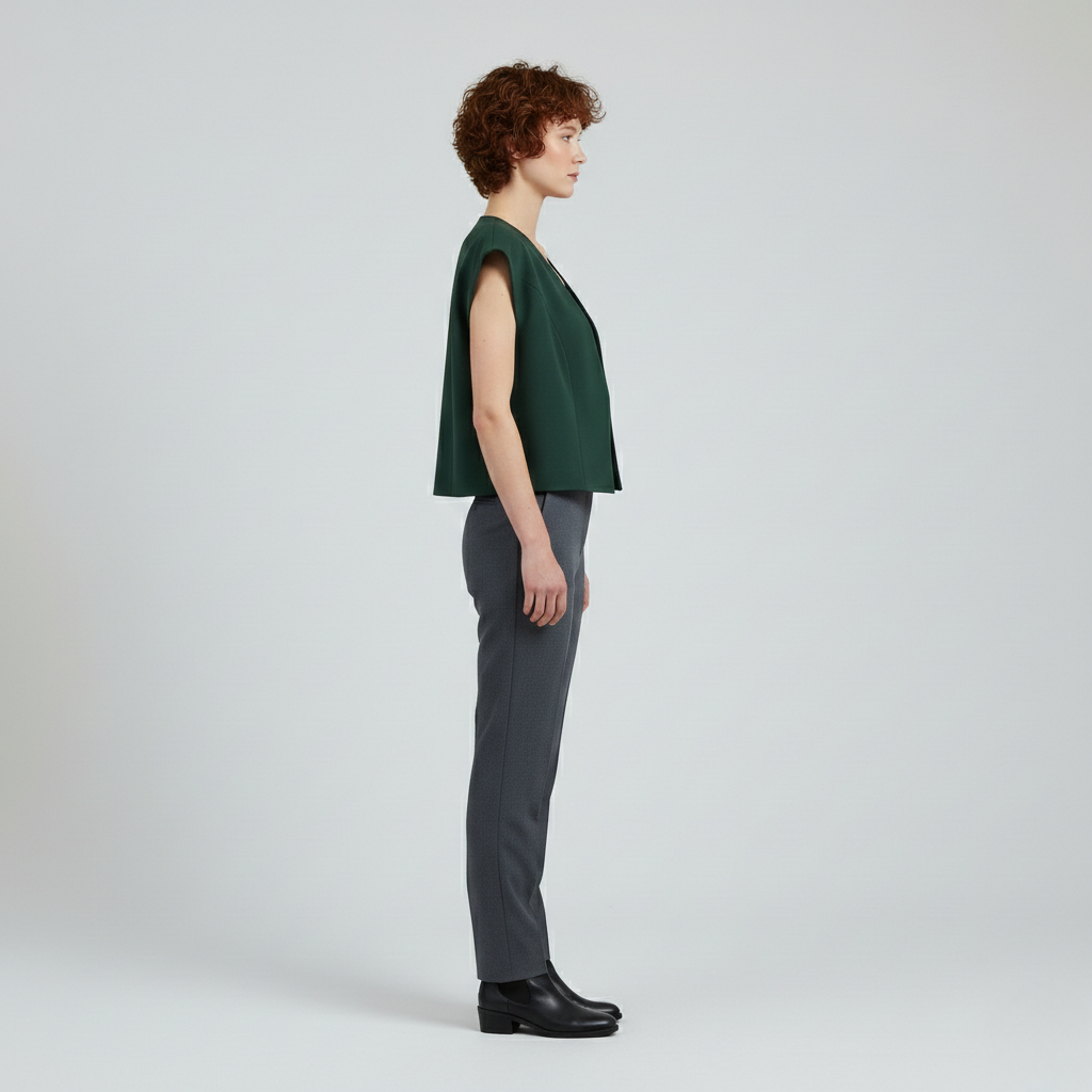 Women's Structured Cap-Sleeve Cropped Vest
