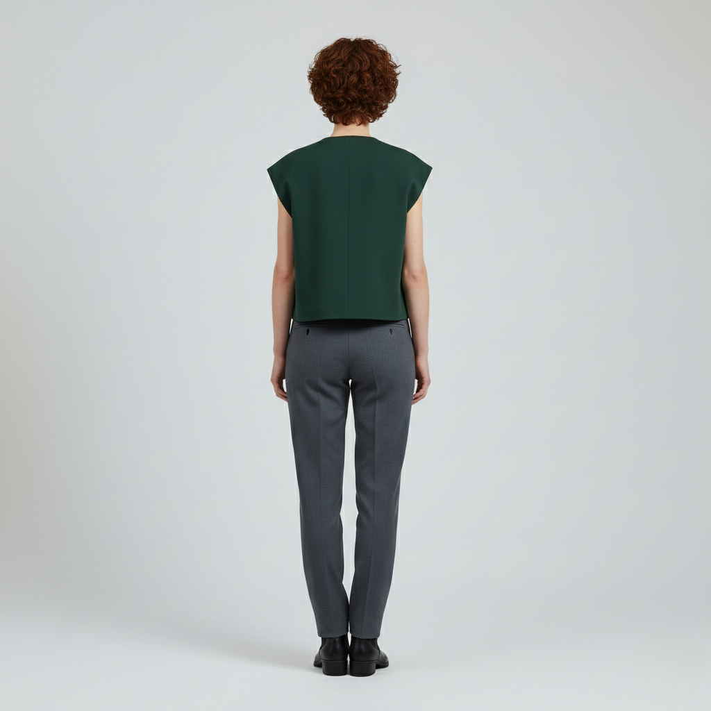 Women's Structured Cap-Sleeve Cropped Vest