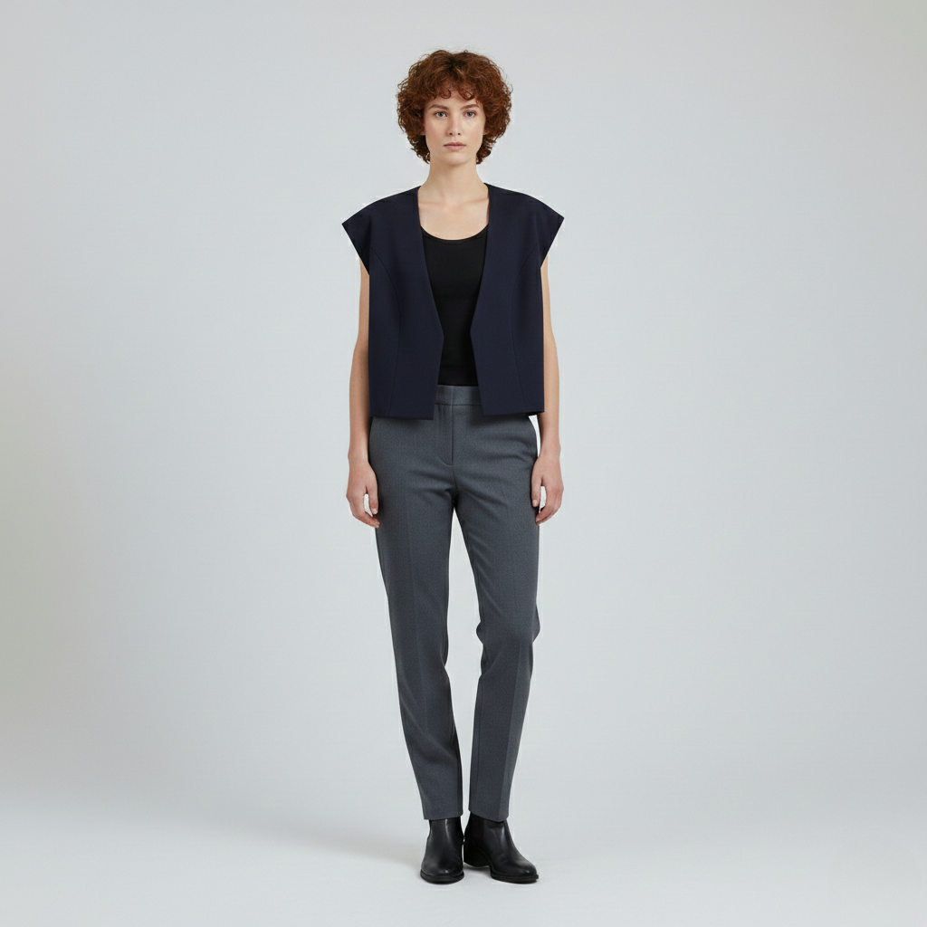 Women's Structured Cap-Sleeve Cropped Vest