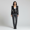 Women's Sculpted Peplum Leather Blazer