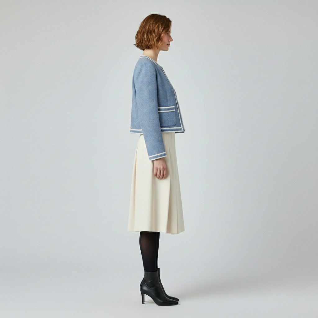 Women's Contrast Trim Bouclé Jacket