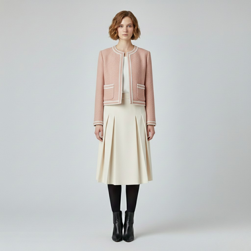 Women's Contrast Trim Bouclé Jacket