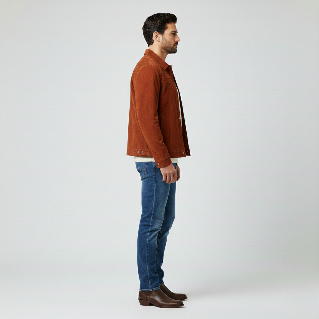 Men's Suede Snap-Front Jacket
