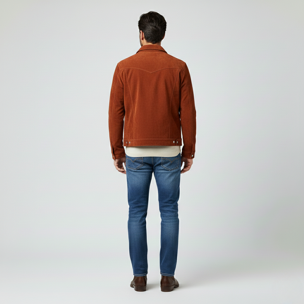 Men's Suede Snap-Front Jacket