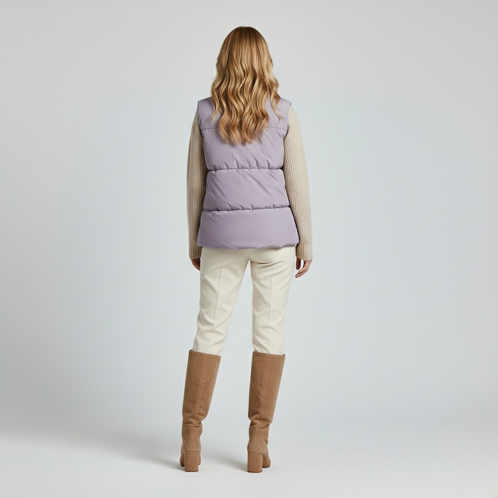 Women's Asymmetrical Zip Puffer Vest
