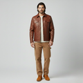 Men's Leather Panel Trucker Jacket