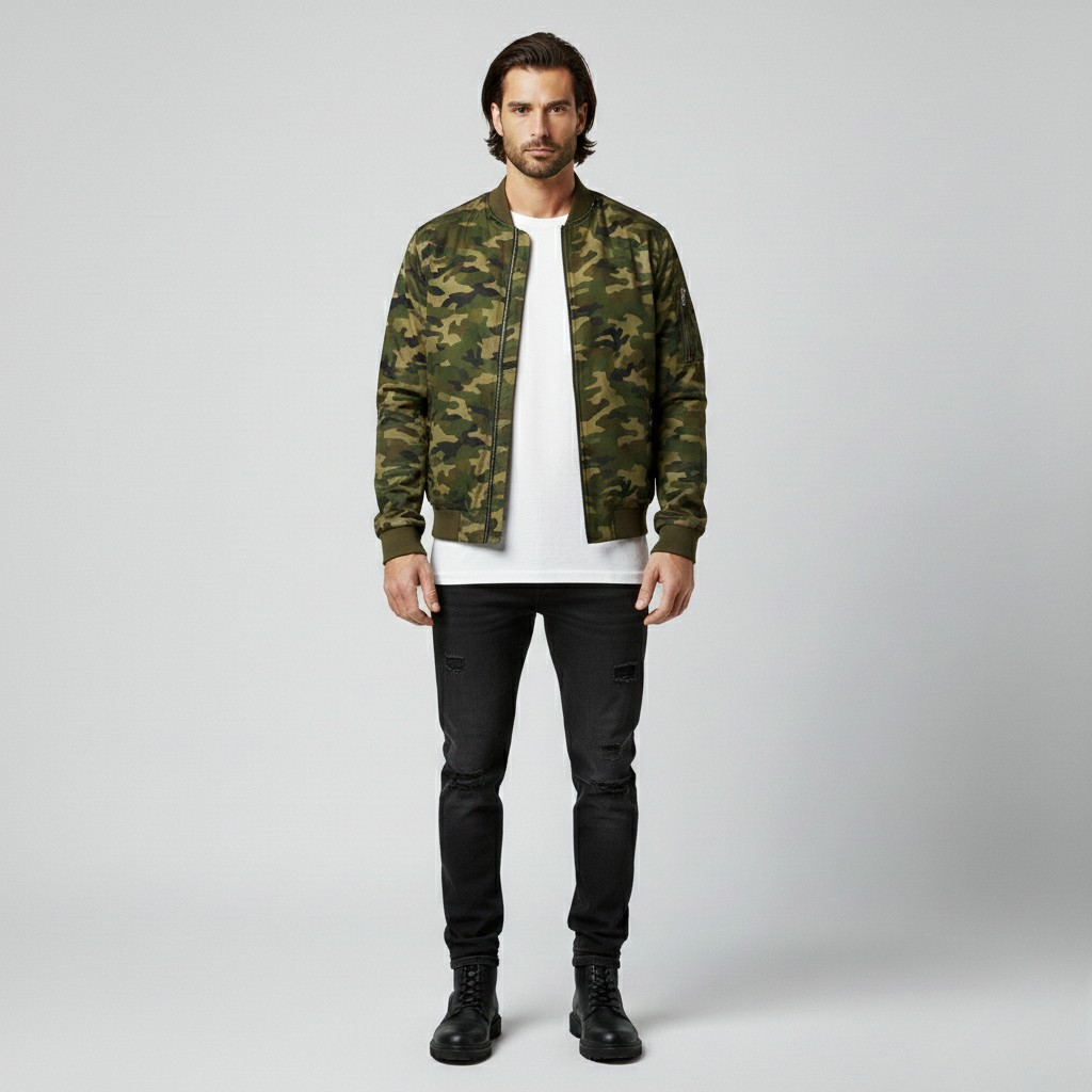 Men's Camo Bomber Jacket