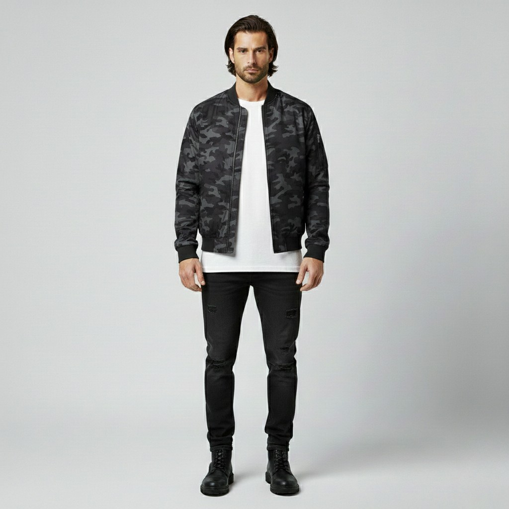 Men's Camo Bomber Jacket