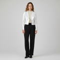 Women's Metallic Cropped Tailored Blazer