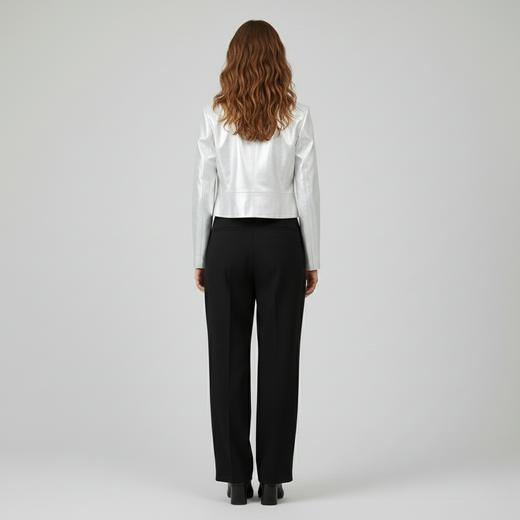 Women's Metallic Cropped Tailored Blazer