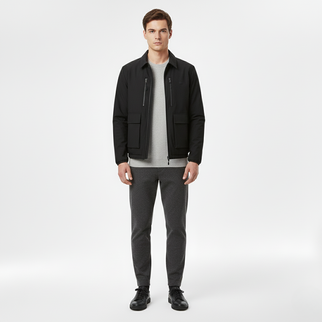 Men's Zip Front Utility Jacket